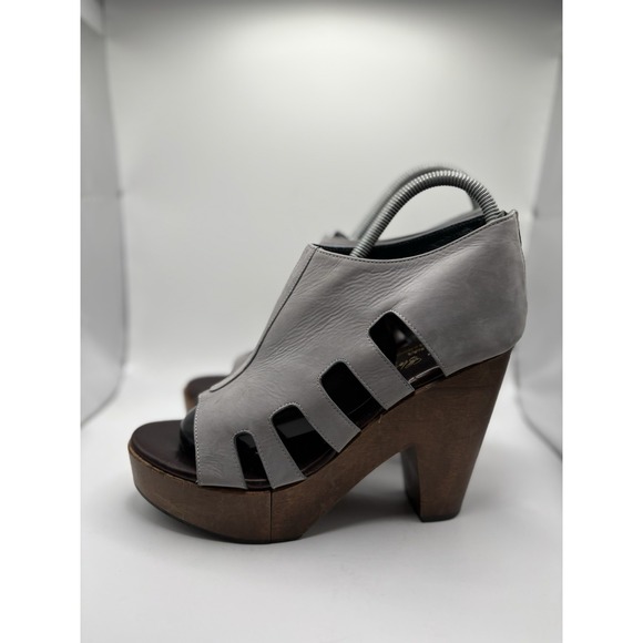 Robert Clergerie Diplo‎ platform Heeled sandals Gray Paris Shoes Size 8 - Picture 1 of 9